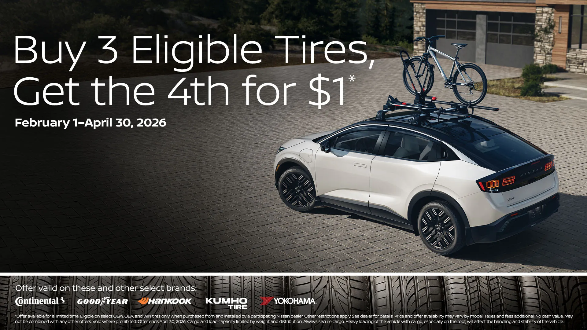 Buy 3 Eligible Tires, Get the 4th for $1 undefined
