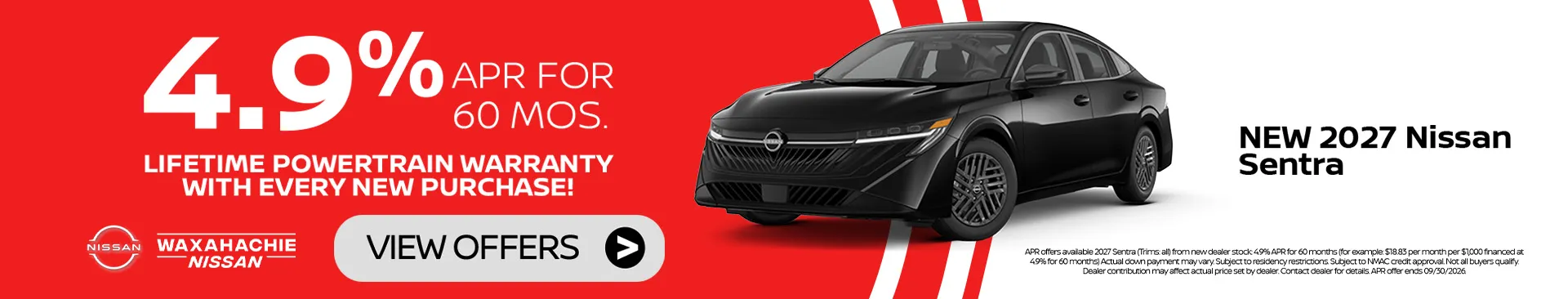 New Nissan Sentra Special in Waxahachie